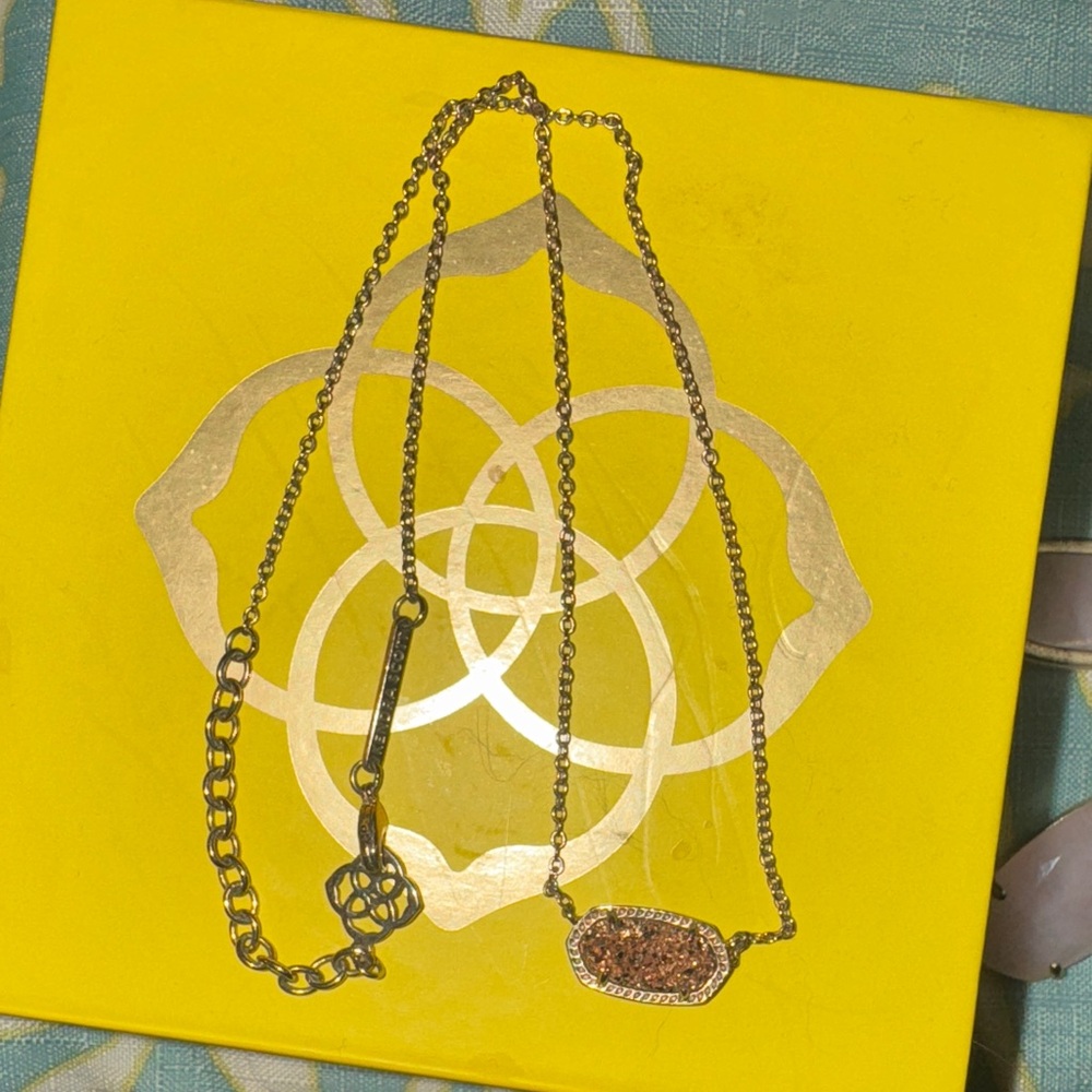 Kendra Scott Gold Druzy Bar Necklace - Picture 2 of 4